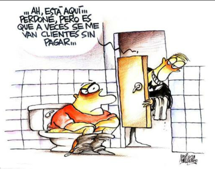 cliente en el baño