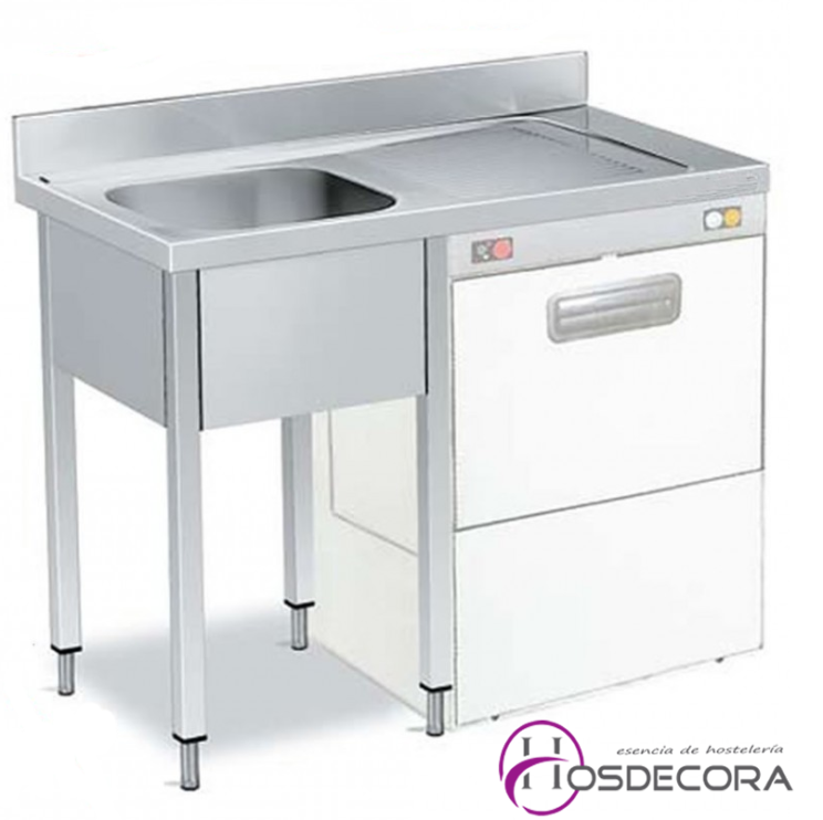 fregadero con lavavajillas