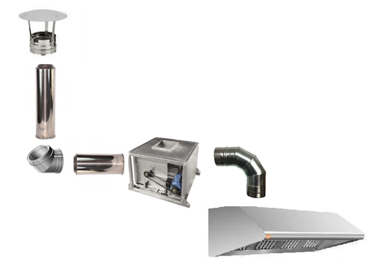 piezas de la campana de extracción